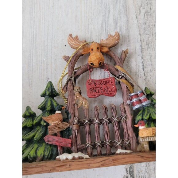 Welcome Friends moose duck Woods hunting ornament Xmas decor - Picture 3 of 7